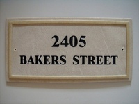 An FRP Compsite Address Plaque made by Hand Layup, Custom Engraved with an Address.