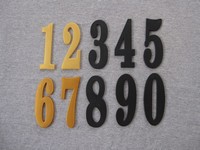 Injection Molded ABS Numbers in Black and Gold Pigments