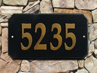 A Polished Black Granite Rectangle Address Plaque